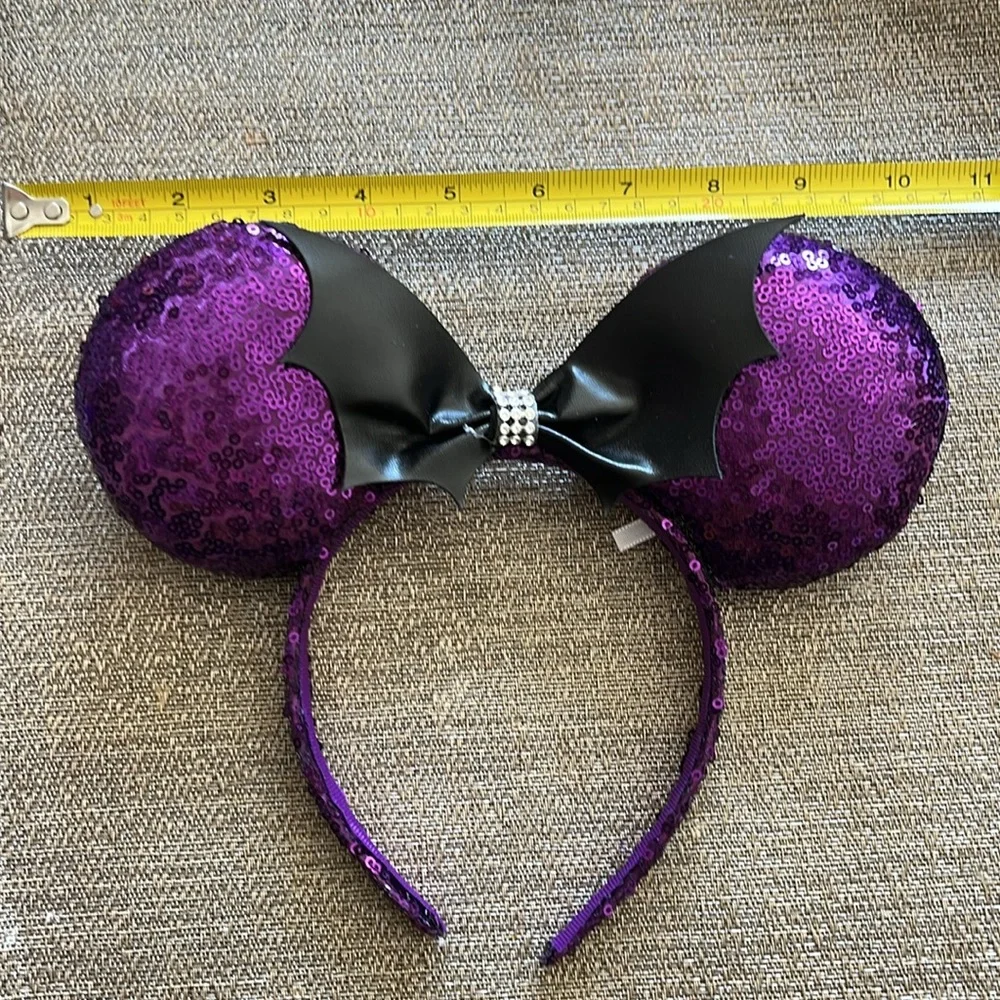 NEW Disney Maleficent Minnie Mouse Sequins Ears Headband
